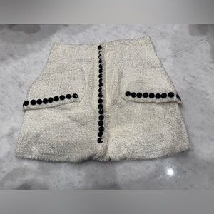 Alexander Wang Cream Skorts with Black Button Details